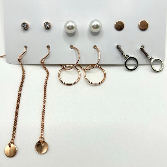 💙💚Koton Multi-Tone Earring Set – 6 Pairs, Mix of Styles & Finishes - Picture 3 of 15